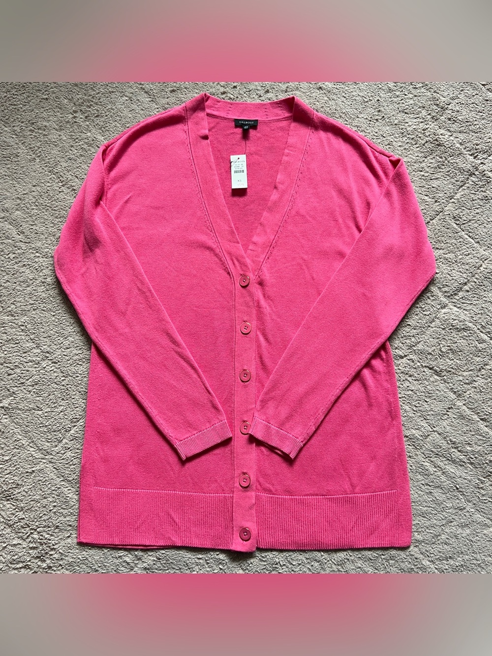NWT Talbots V-Neck Cardigan Sweater Button Front Cottage Preppy Old Money Sz XS